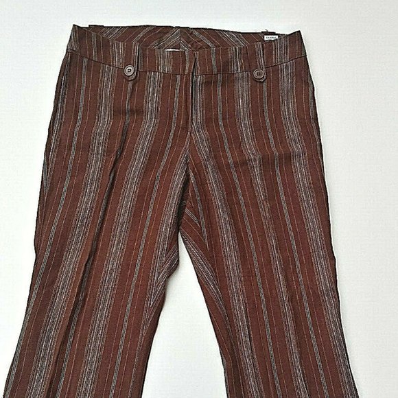 Fusion Womens Capris Brown Linen - Picture 1 of 6